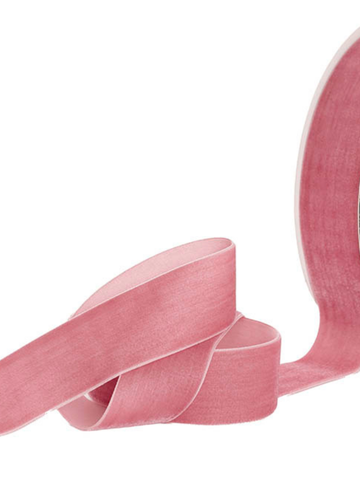 Ribbon Premium Plush Velvet Woven Edge Dusty Pink (38mmx20m) Pack of 1