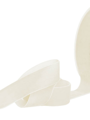 Ribbon Premium Plush Velvet Woven Edge White (38mm wide)