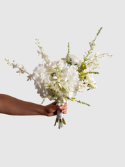 White Dendrobium & Rose Bridesmaid Bouquet