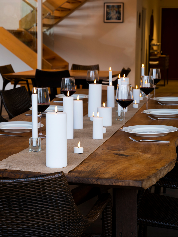 White 8cm x 10cm LED Pillar