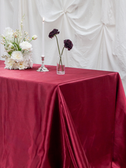 Burgundy Satin Rectangle Tablecloth - Medium