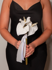 White Anthurium En Masse Bridesmaid Bouquet