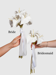 White Anthurium En Masse Bridesmaid Bouquet