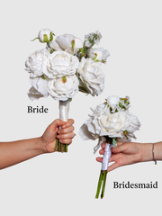 White Rose & Peony Bridesmaid Bouquet