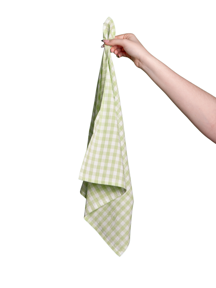 Matcha Gingham Organic Cotton Napkin