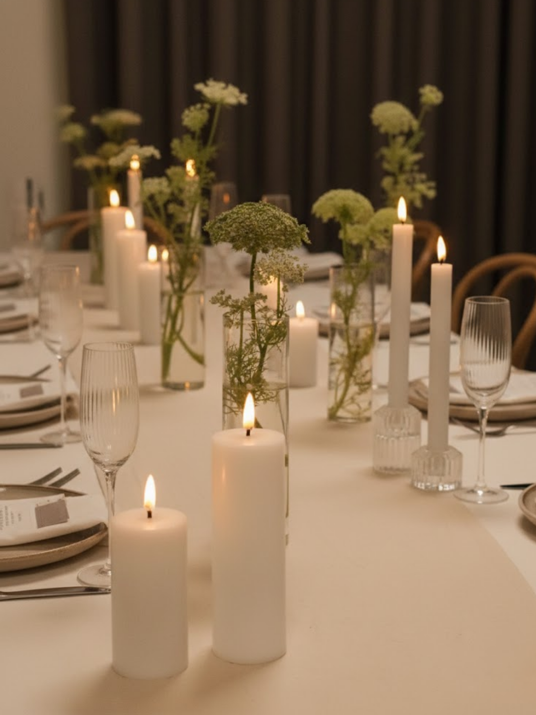 White 24.5cm LED Dinner Candles