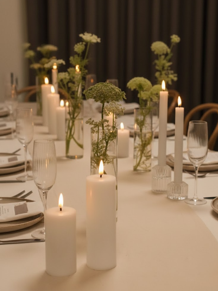White 24.5cm LED Dinner Candles