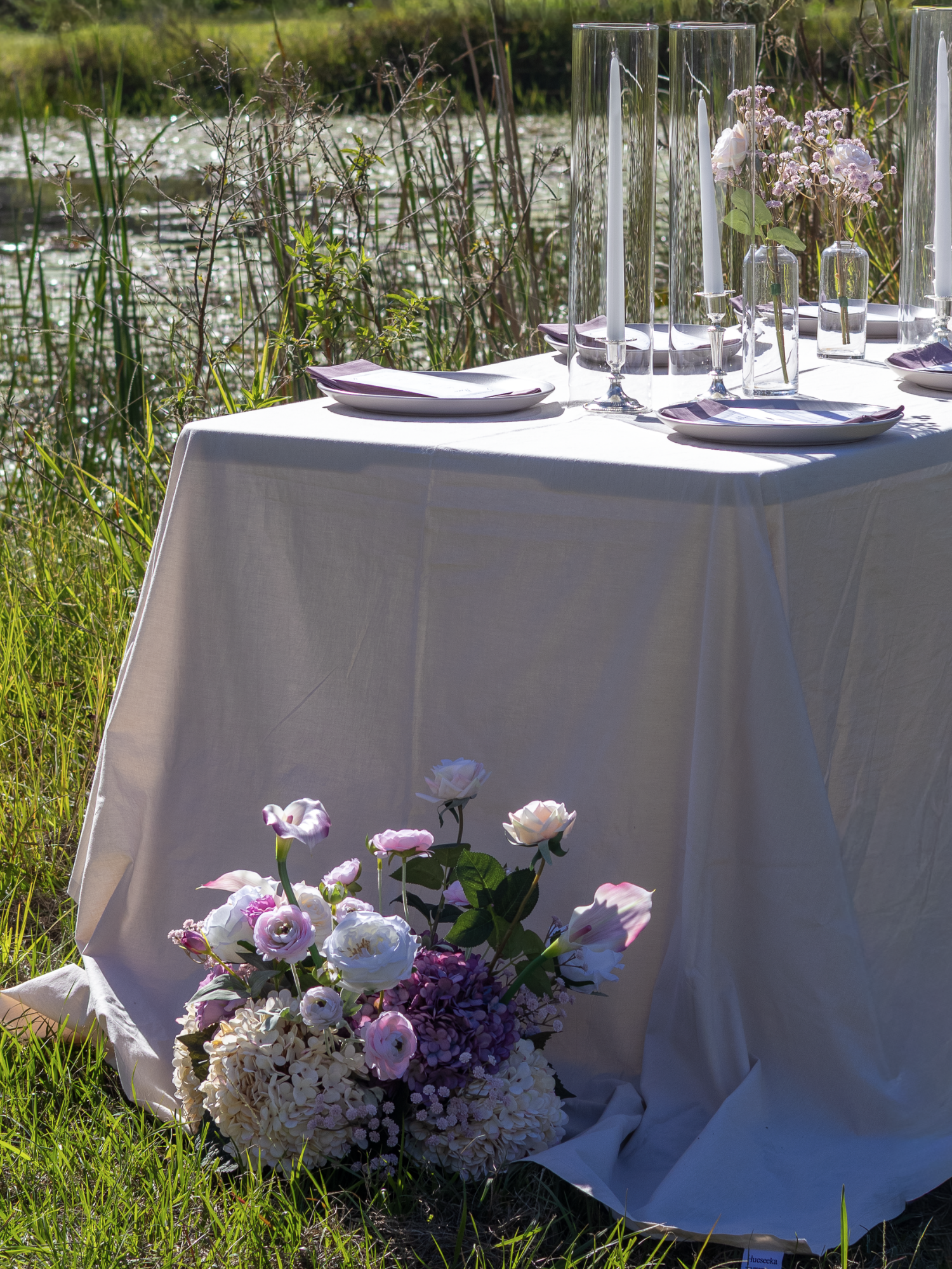 Purple Hydrangea & Pink Calla Lily Cloud - Extra Large