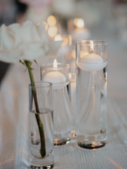 White 6cm Event Floating in 8cm Glass Set - Med