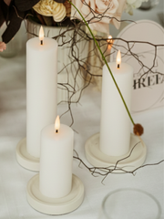 White 5cm LED Pillar Set - Lg