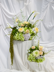 Lemon Rose & Green Hydrangea Cloud - Extra Large