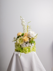 Lemon Rose & Green Hydrangea Cloud - Small
