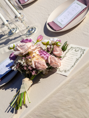 Purple Lisianthus & Pink Calla Lily Wedding Bouquet