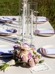 Purple Lisianthus & Pink Calla Lily Bridesmaid Bouquet