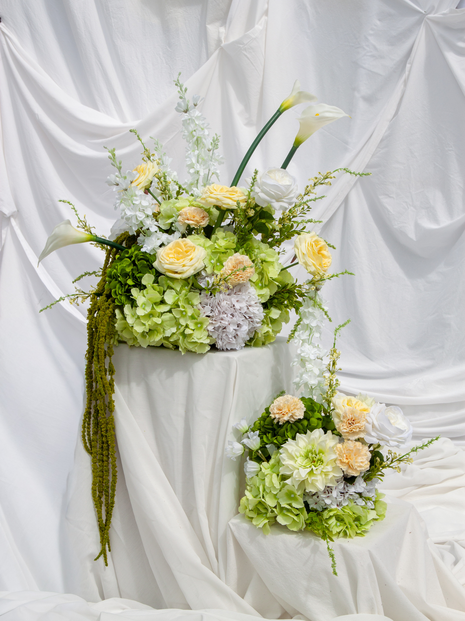 Lemon Rose & Green Hydrangea Cloud - Small