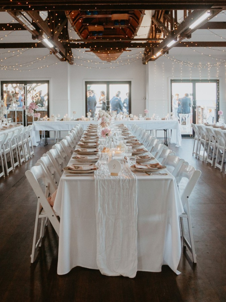 White Cheesecloth Table Runner
