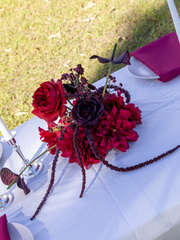 Red Dahlia & Anthurium Cloud - Small