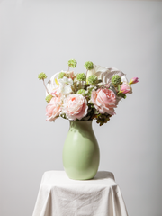 Strawberry Matcha Rose & Anthurium Arrangement