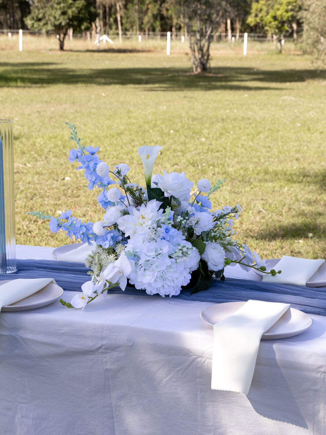 Blue & White Wedding Flower Cloud - Large