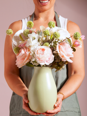 Strawberry Matcha Rose & Anthurium Arrangement