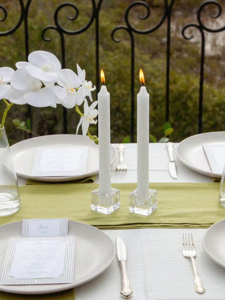 White Event Dinner Candles