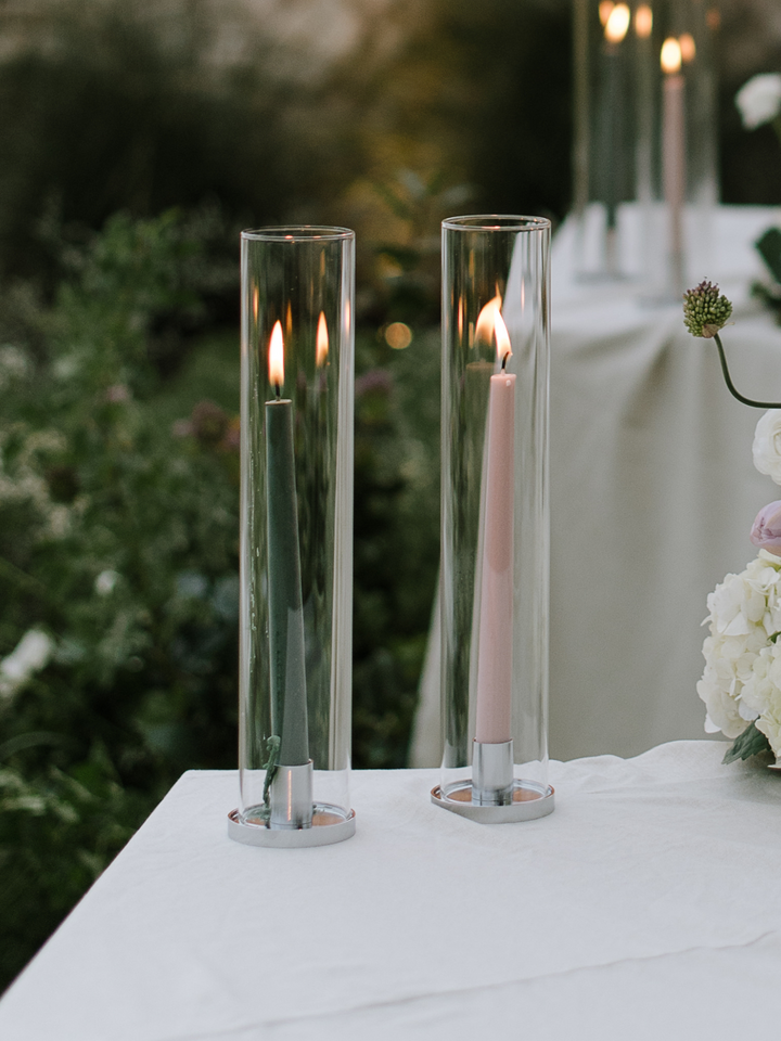 Silver Maya Metal Candle Holder - Small