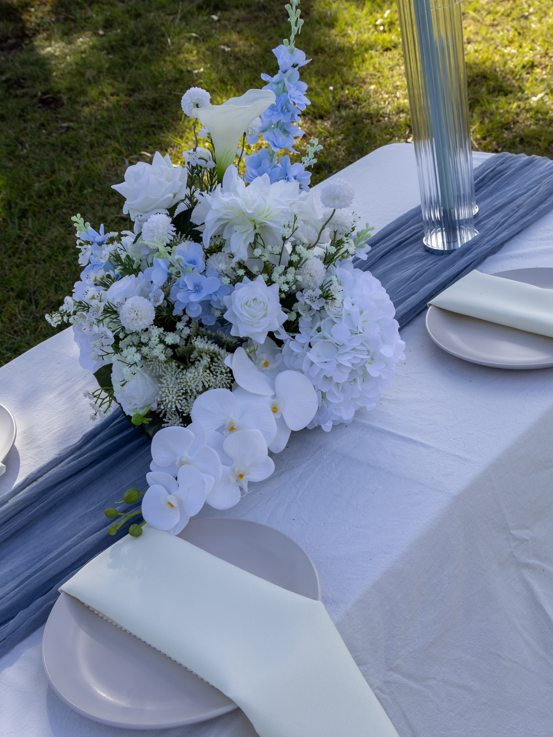 Blue & White Wedding Flower Cloud - Large