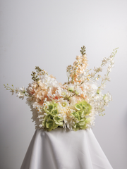 Apricot Snapdragon & White Orchid Cloud - Medium