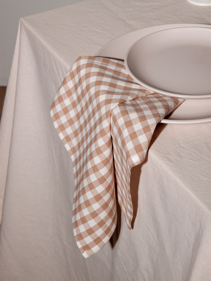 Tiramisu Gingham Organic Cotton Napkin