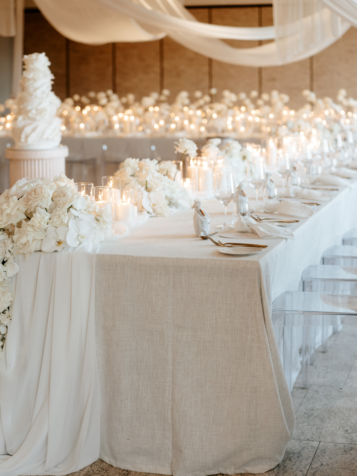 White Event Pillar Candles & Glass Wedding Bundle - Small