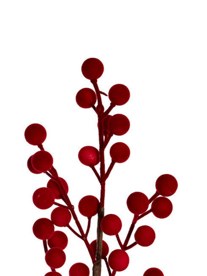 Flocked Berry Spray Burgundy (60cmH) Pack of 1