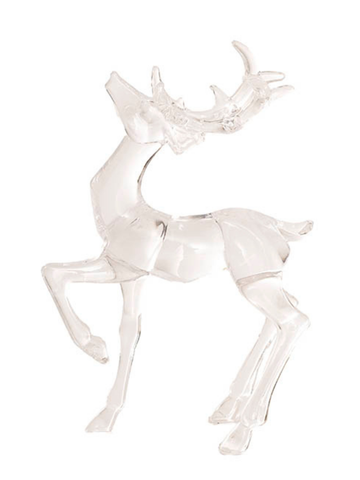One Leg Up Standing Acrylic Reindeer Clear (16.5cmH) Pack of 1