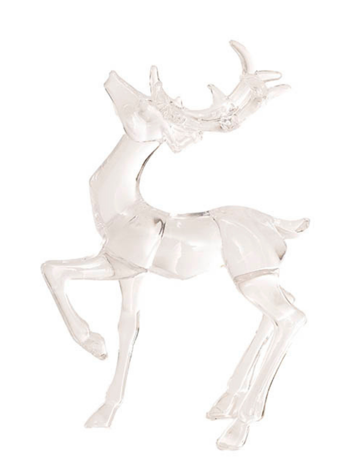 One Leg Up Standing Acrylic Reindeer Clear (16.5cmH) Pack of 1