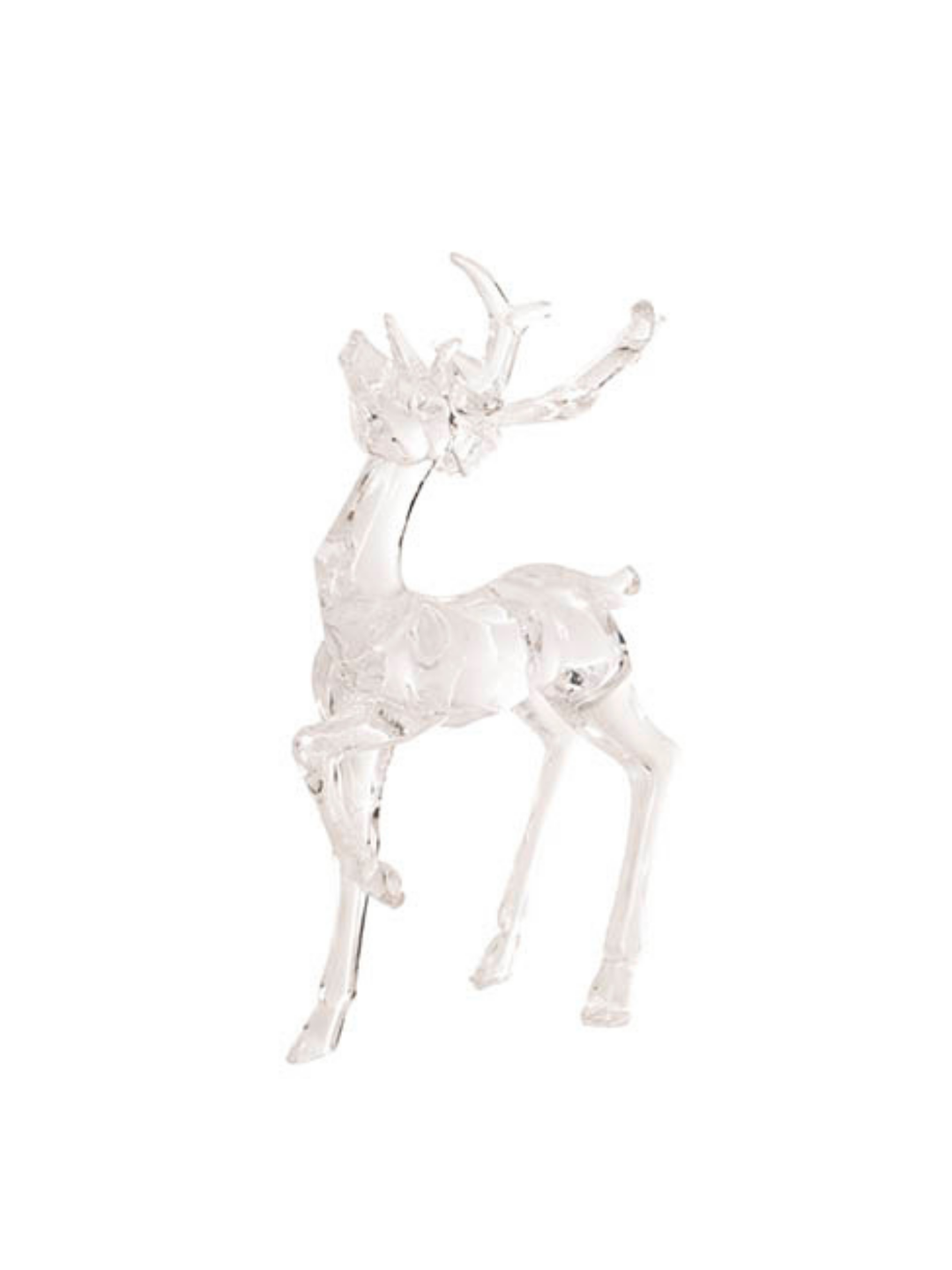 One Leg Up Standing Acrylic Reindeer Clear (16.5cmH) Pack of 1