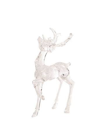 One Leg Up Standing Acrylic Reindeer Clear (16.5cmH) Pack of 1