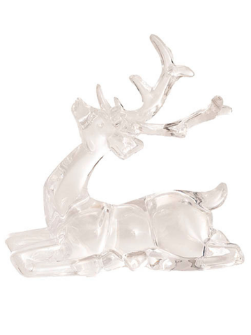 Sitting Acrylic Reindeer Clear (11.5cmH) Pack of 1