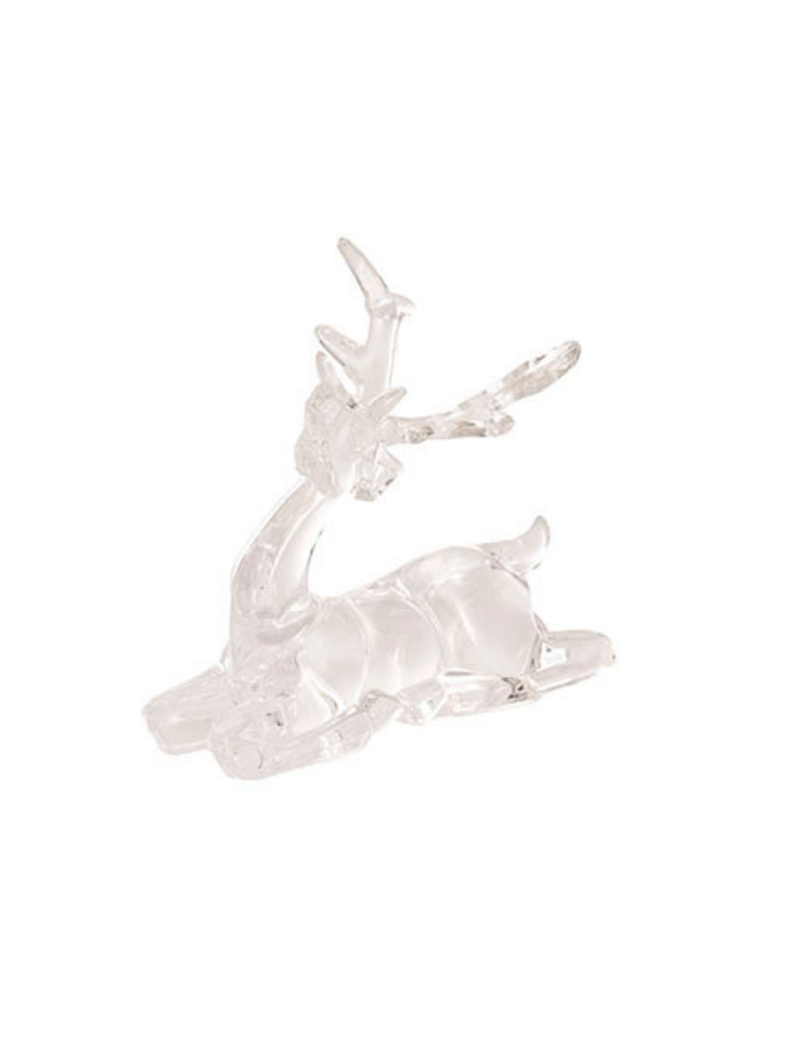 Sitting Acrylic Reindeer Clear (11.5cmH) Pack of 1