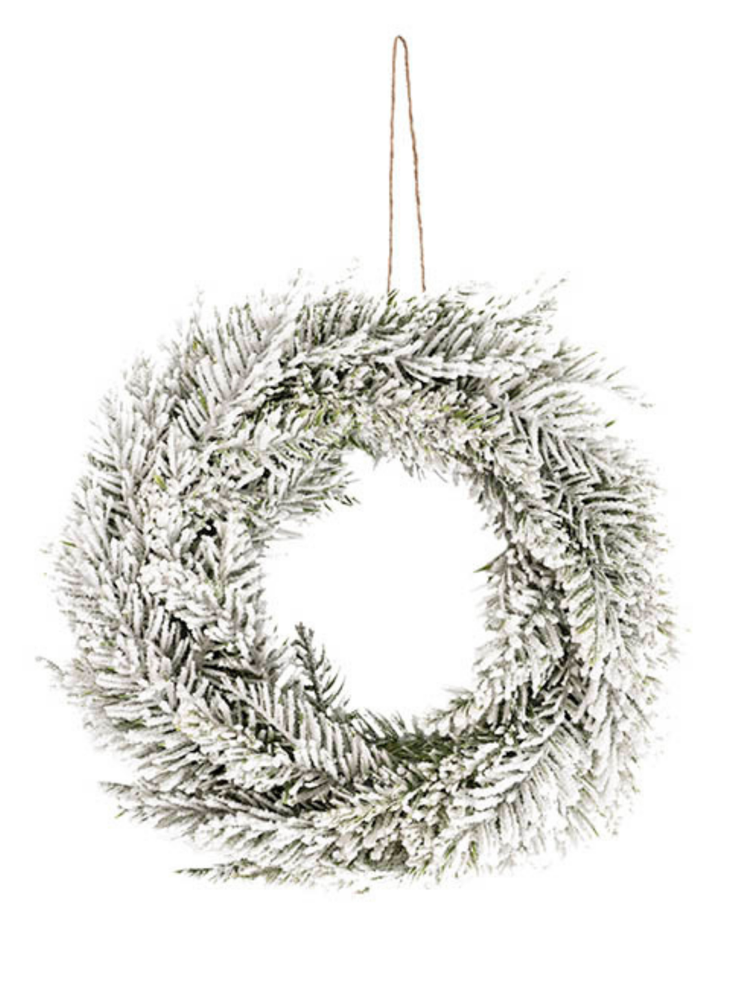 Snow Flocked Pine Xmas Candle Holder Wreath White (33cmD) Pack of 1