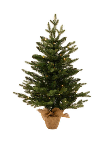 Real Touch Traditional Pine LED Tree Green (90cmH) Pack of 1
