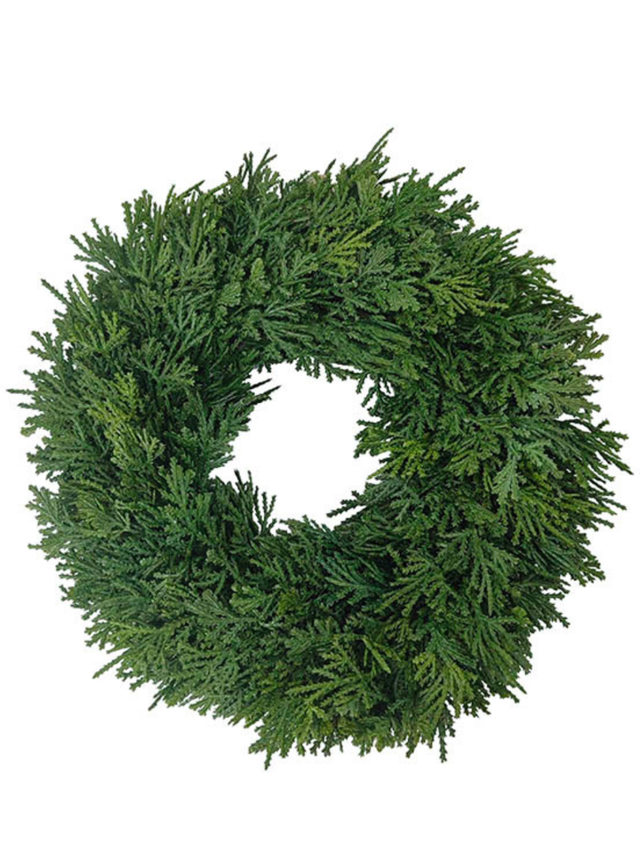 Cedar Pine Wreath Candle Ring Green