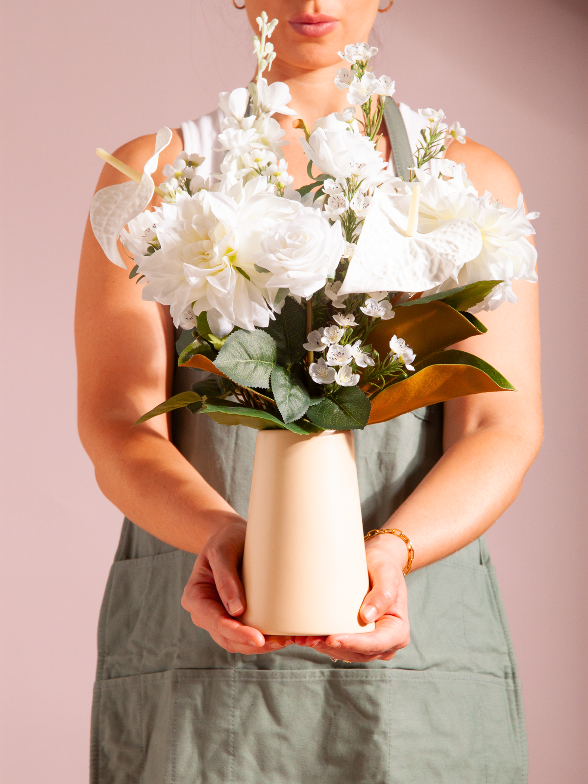 White Rose & Dahlia Arrangement
