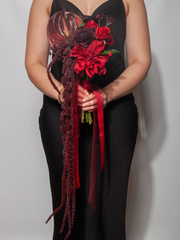 Red Dahlia & Anthurium Bridesmaid Bouquet