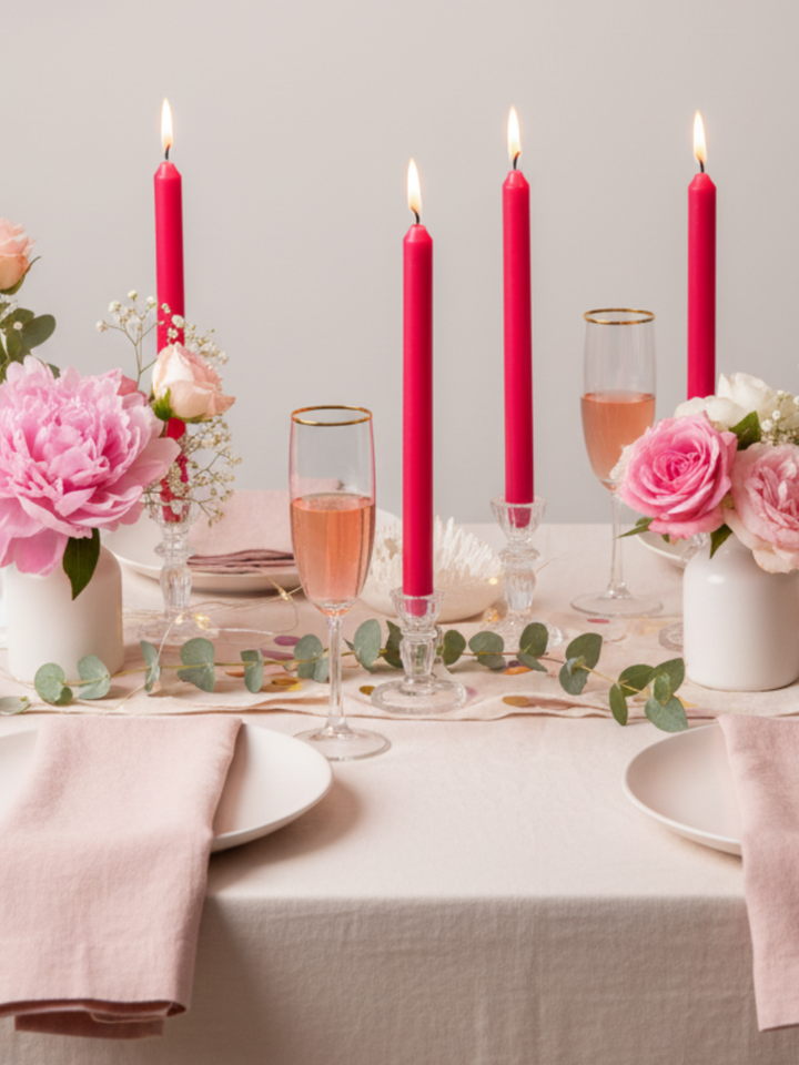 Raspberry 30cm Dinner Candle