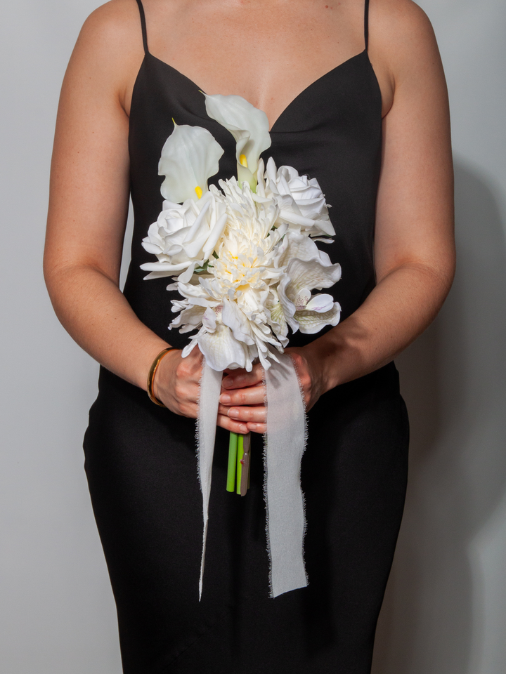 Whimsical White Wedding Bridesmaid Bouquet