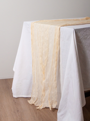 Ivory Cheesecloth Table Runner
