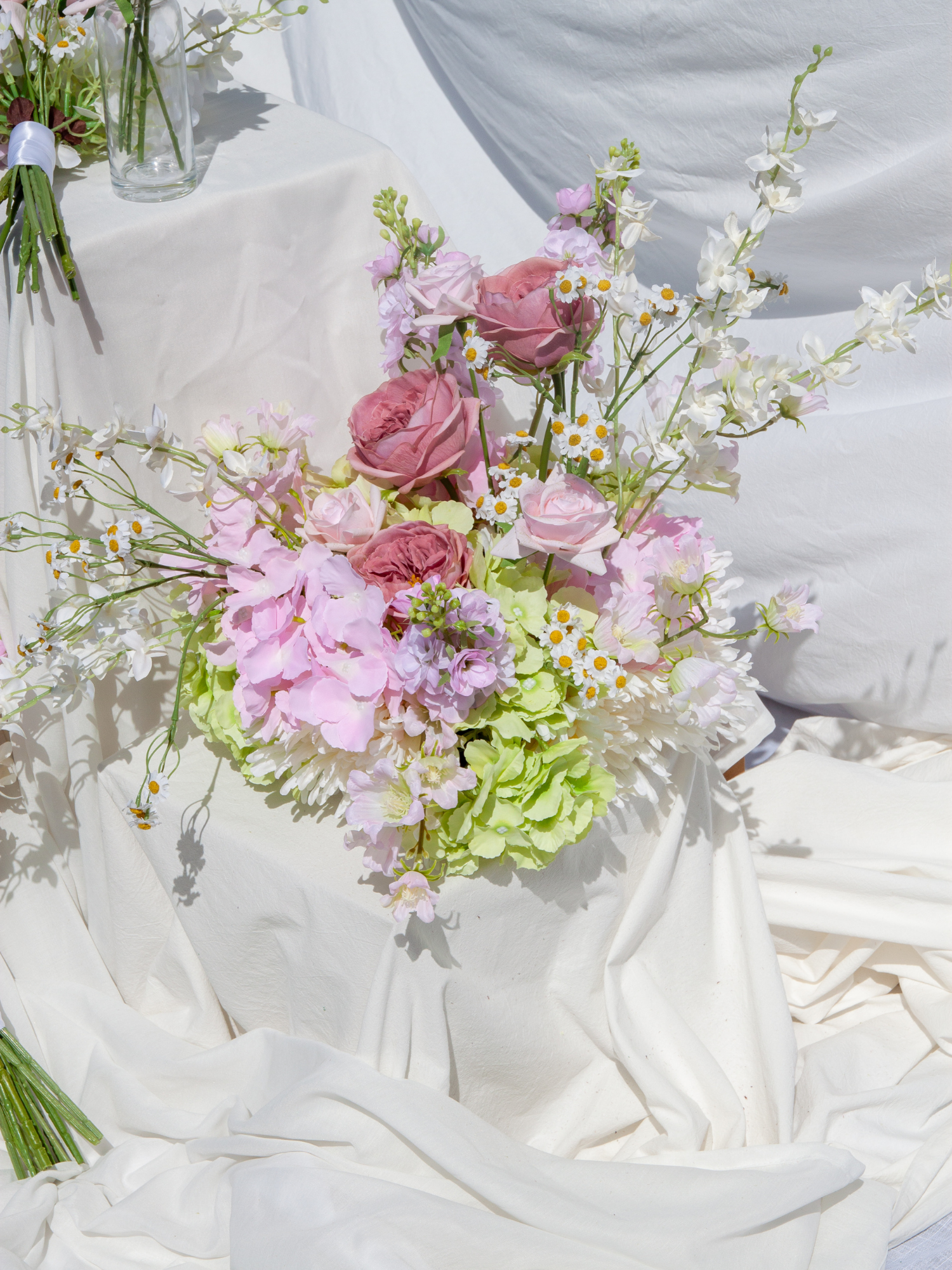 Pink Snapdragon & Green Hydrangea Cloud - Medium