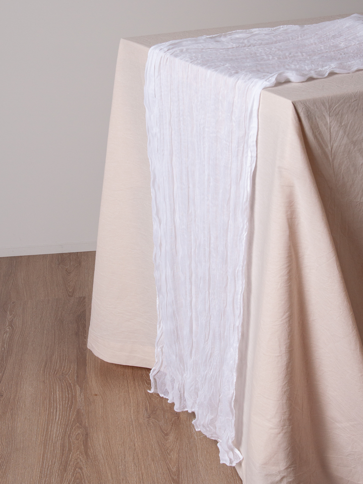White Cheesecloth Table Runner