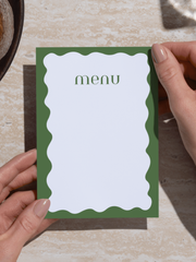 Downloadable Green Menu Card