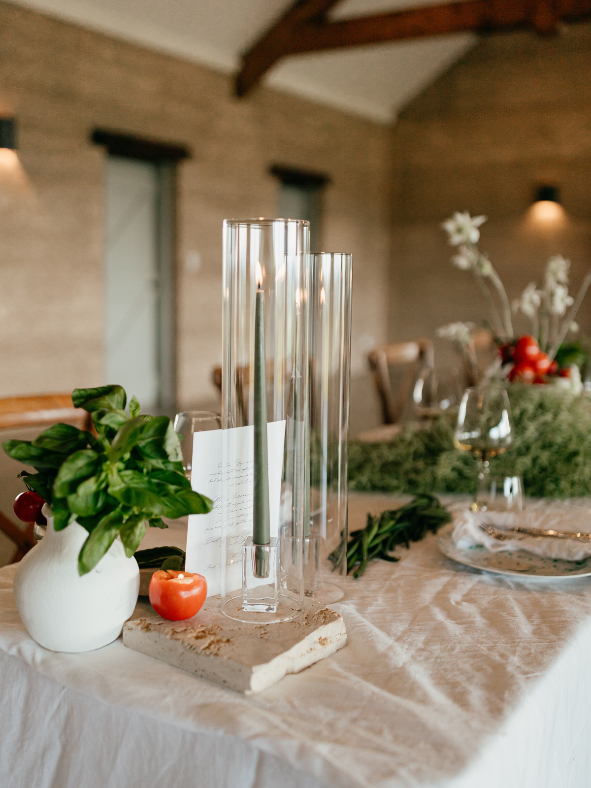 Clear Glass Cube Candle Holder - Medium