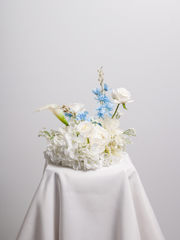 Blue Delphinium & White Rose Cloud - Small